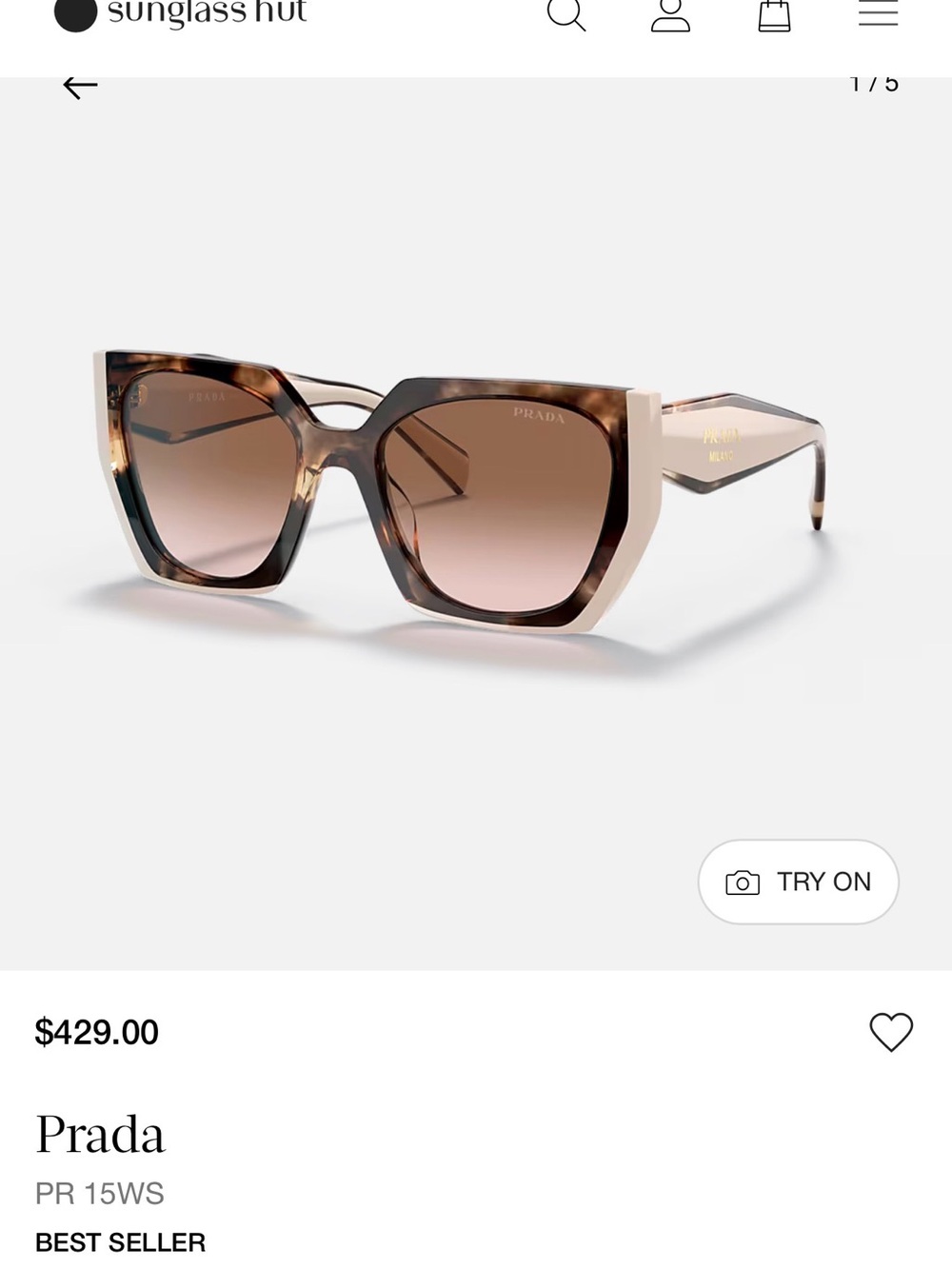 Prada Women’s Tortoiseshell and Beige Sunglasses - Brown Gradient Lenses